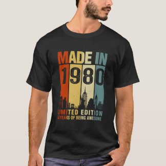 T-shirt Fabriqué en 1980 43 ans d'être génial
