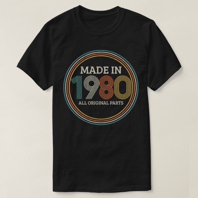 T-shirt Fabriqué En 1980 Pièces Originales 40e Anniversair (Design devant)
