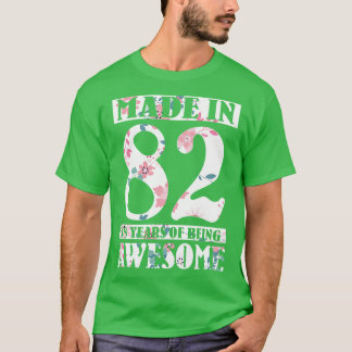 T-shirt Fabriqué En 1982 Joyeux Anniversaire Pour Moi Nana