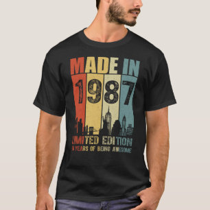 T-shirt Fabriqué En 1987 Édition Limitée 38 Ans