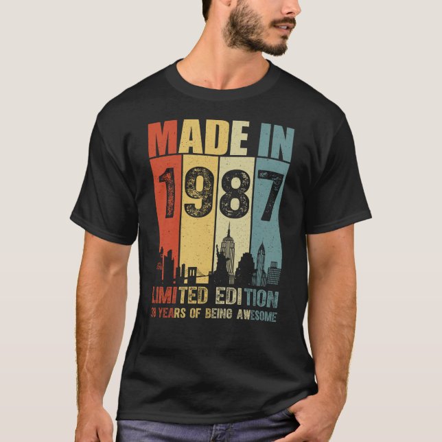 T-shirt Fabriqué En 1987 Édition Limitée 38 Ans (Devant)