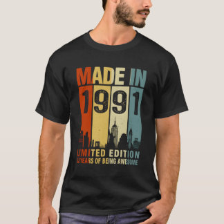 T-shirt Fabriqué En 1991 32 Ans D'Être Étonnant