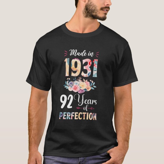 T-shirt Fabriqué En 1991 Floral 92 92E (Devant)