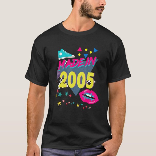 T-shirt Fabriqué En 2005 17e anniversaire 80s 90s 1990s 19 (Devant)