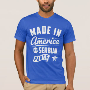 T-shirt Fabriqué en Amérique avec les pièces serbes