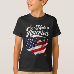 T-shirt Fabriqué en Amérique - Drapeau américain patriotiq