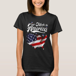 T-shirt Fabriqué En Amérique - Drapeau Américain Patriotiq