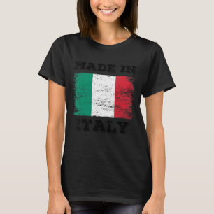 T-shirt Fabriqué En Italie Avec Italie Drapeau Graphisme C