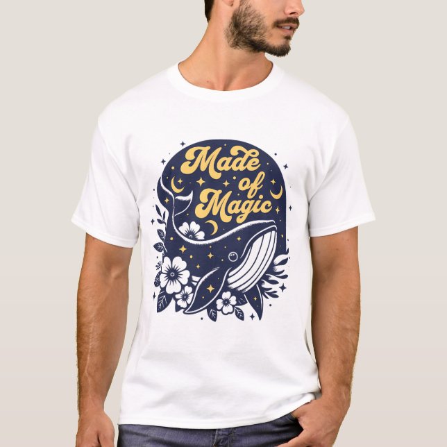 T-shirt Fabriqué En Magie - Boho Whale Floral Nature Summe (Devant)
