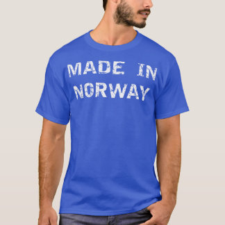 T-shirt Fabriqué en Norvège Texte de mode