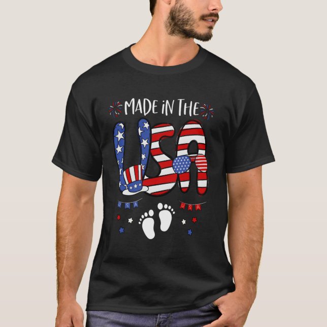 T-shirt Fabriqué En Usa Robe Patriotique 4 juillet Pregna (Devant)