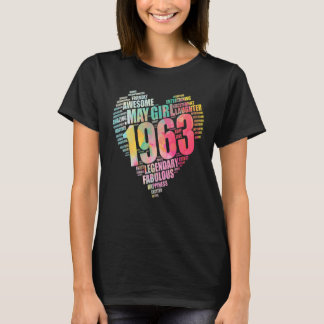 T-shirt Fabuleuse May Girl 1963 Awesome Big Heart 59th Bir