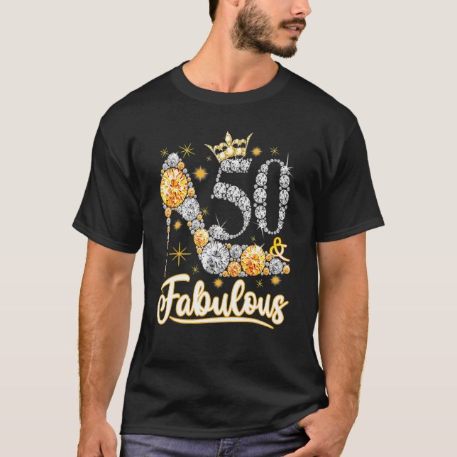 T-shirt Fabuleux 50 ans 50e anniversaire Couronne diamant (Devant)