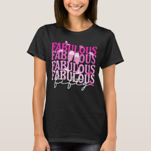 T-shirt Fabuleux Cinquante Pink Gradient Vin Verre Anniver
