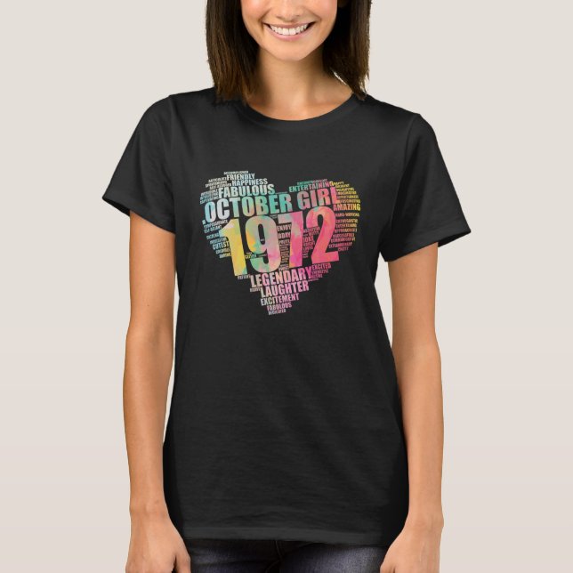 T-shirt Fabuleux Octobre 1972 Fille légendaire (Devant)