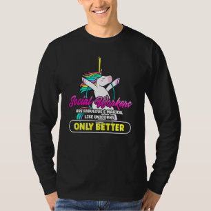 T-shirt Fabulous Social Worker Magique Unicornes Arc-en-ci