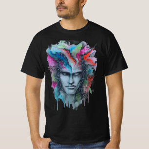 T-shirt face aquarelle