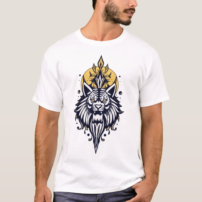 T-shirt face de lion (Devant)