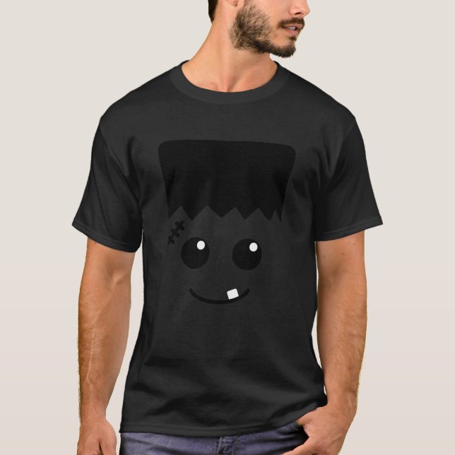 T-shirt Face du monstre d'Halloween mignon Frankenstein (Devant)