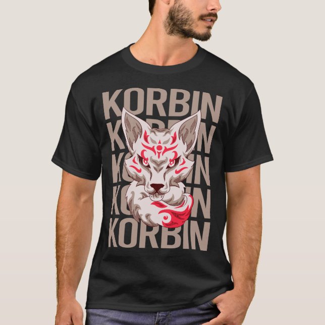 T-shirt Face Fox - Nom Korbin (Devant)