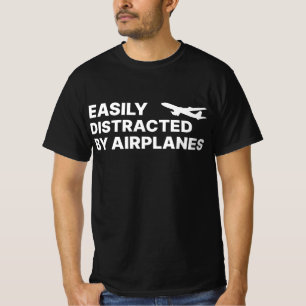 T-shirt Facile à distraire par avion pilote