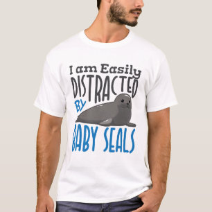 T-shirt Facile à distraire par bébé phoques phoques Louveu