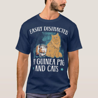 T-shirt Facile À Distraire Par La Guinée Cochon Et Chats M