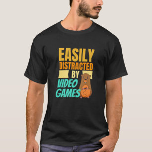T-shirt Facile Distrait Par Jeux Vidéo Jeu Nerd