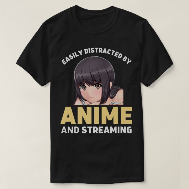 T-shirt Facilement Distrait Par Anime Et En Diffusion De M (Design devant)