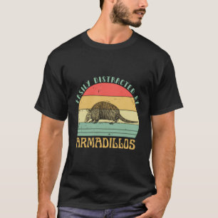 T-shirt Facilement Distrait Par Armadilos Retro Funny Arma