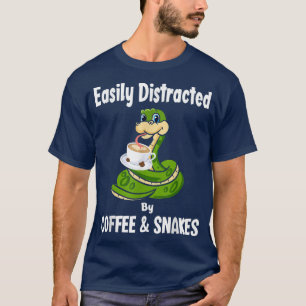 T-shirt Facilement Distrait Par Café & Serpents Drôle Serp
