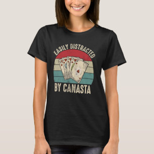 T-shirt Facilement Distrait Par Canasta Card Game Funny Ca