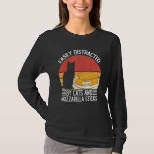 T-shirt Facilement Distrait Par Chats & Bâtons Mozzarella