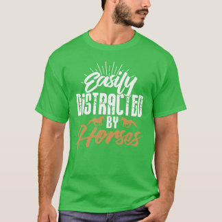 T-shirt Facilement Distrait Par Cheval Cheval Filles Vêtem