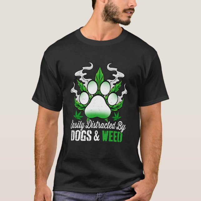 T-shirt Facilement Distrait Par Chiens Mauvais Chiens Homm (Devant)