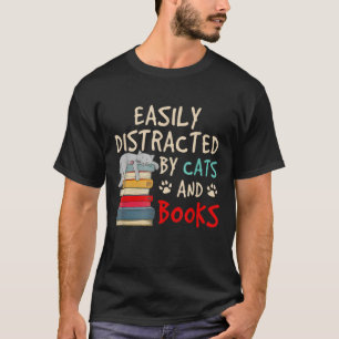 T-SHIRT FACILEMENT DISTRAIT PAR DES CHATS ET DES LIVRES