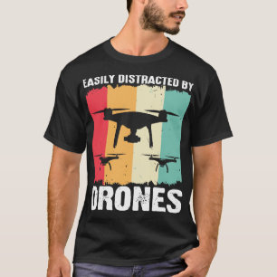 T-shirt Facilement Distrait Par Drone Vintage 2