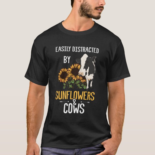 T-shirt Facilement Distrait Par Et Vaches (Devant)