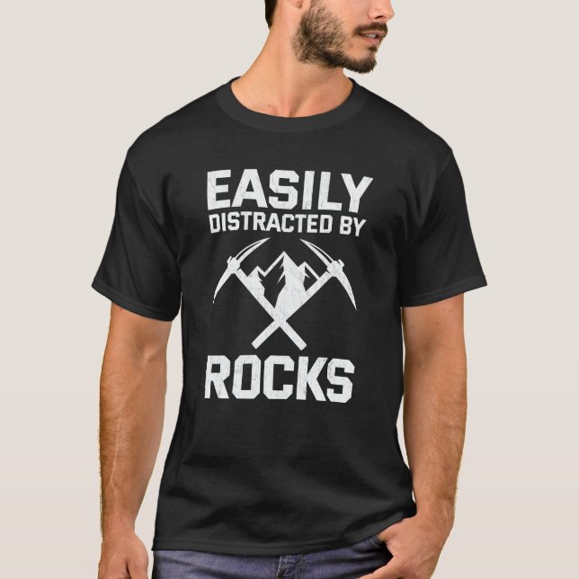 T-shirt Facilement Distrait Par La Géologie Des Rochers (Devant)