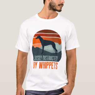 T-shirt Facilement Distrait Par La Promenade De Whippets C