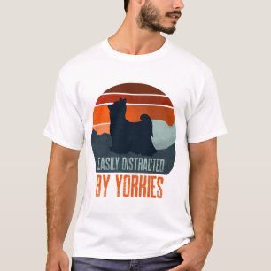 T-shirt Facilement Distrait Par La Promenade De Yorkshires