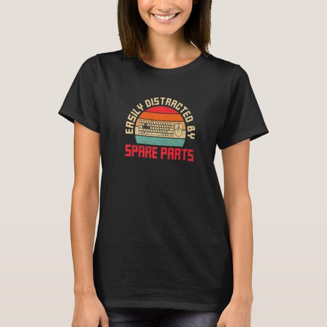 T-shirt Facilement Distrait Par Le Devis Pièces De Rechang (Devant)