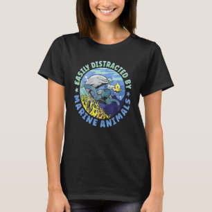 T-shirt Facilement Distrait Par Les Animaux Marins Dauphin