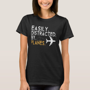 T-shirt Facilement Distrait Par Les Avions Enfant Hommes F