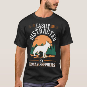 T-shirt Facilement distrait par les Bergers Allemands