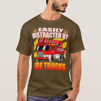 T-shirt Facilement distrait par les camions de pompiers