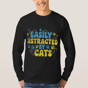 T-shirt Facilement Distrait par les Chats
