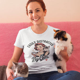 T-shirt Facilement distrait par les chats