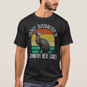 T-shirt Facilement Distrait Par Les Chats Cornish Rex