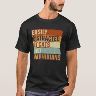 T-shirt Facilement distrait par les chats et les amphibien